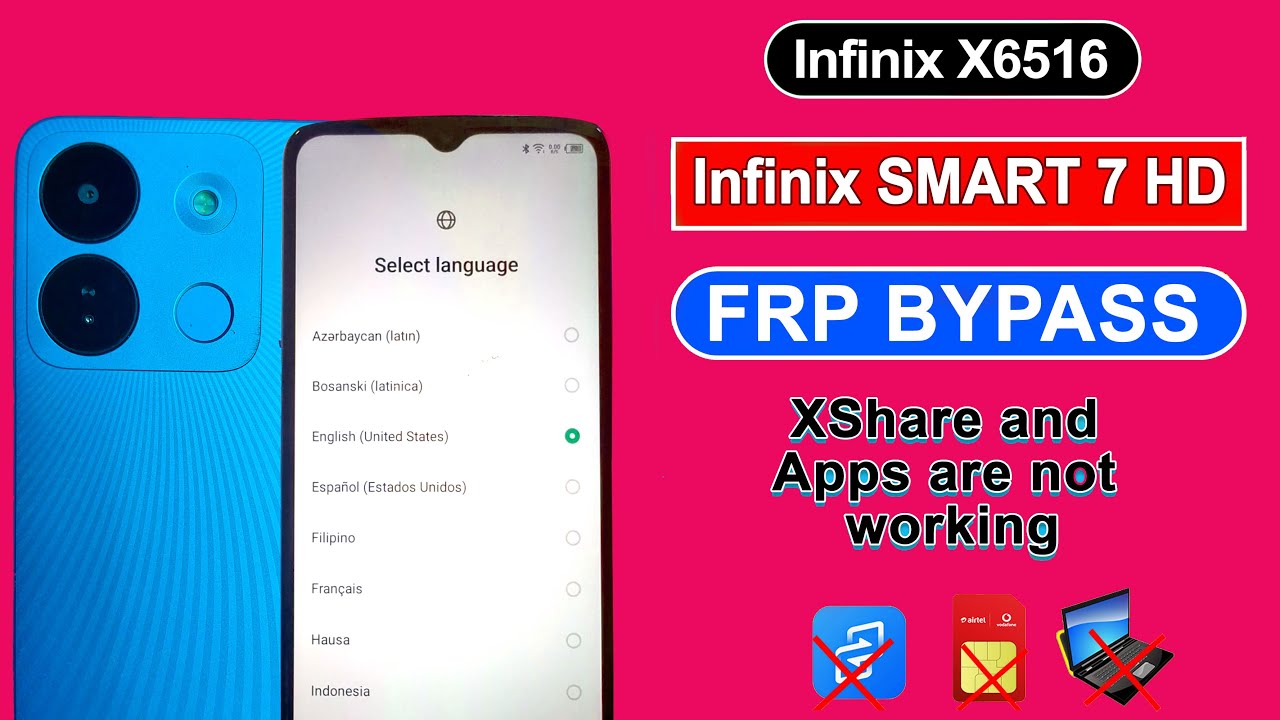 Infinix SMART 7 HD FRP Bypass App Not Working | Infinix X6516 FRP Bypass And. 12 | Without PC/Xshare