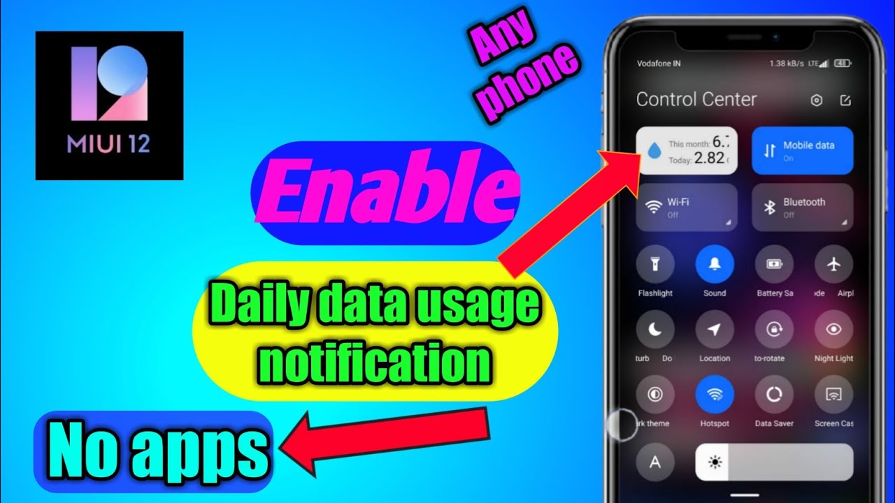 Enable daily data usage in xiaomi|miui 12 daily data usage notification|on daily data usagess 2022