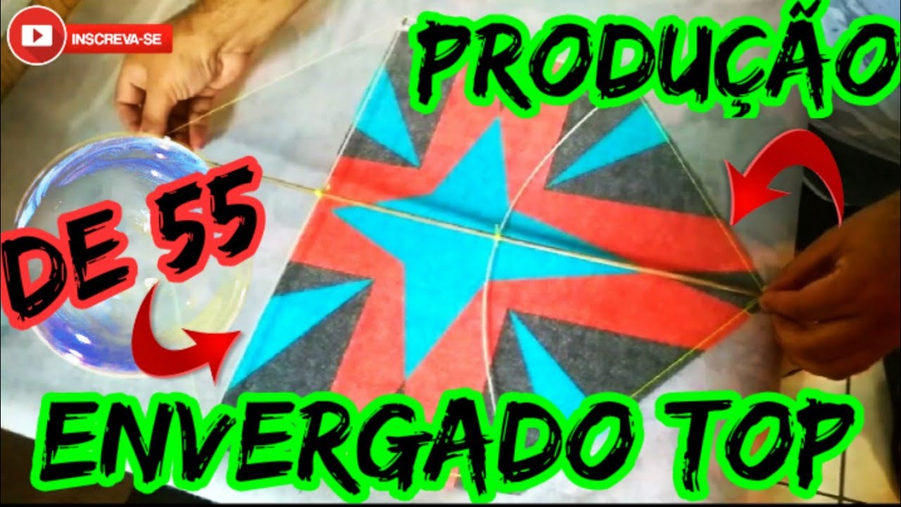 Mais um Pipa Top #aprenda fazer tutorial e medidas envergado de 55 Centímetro #produção