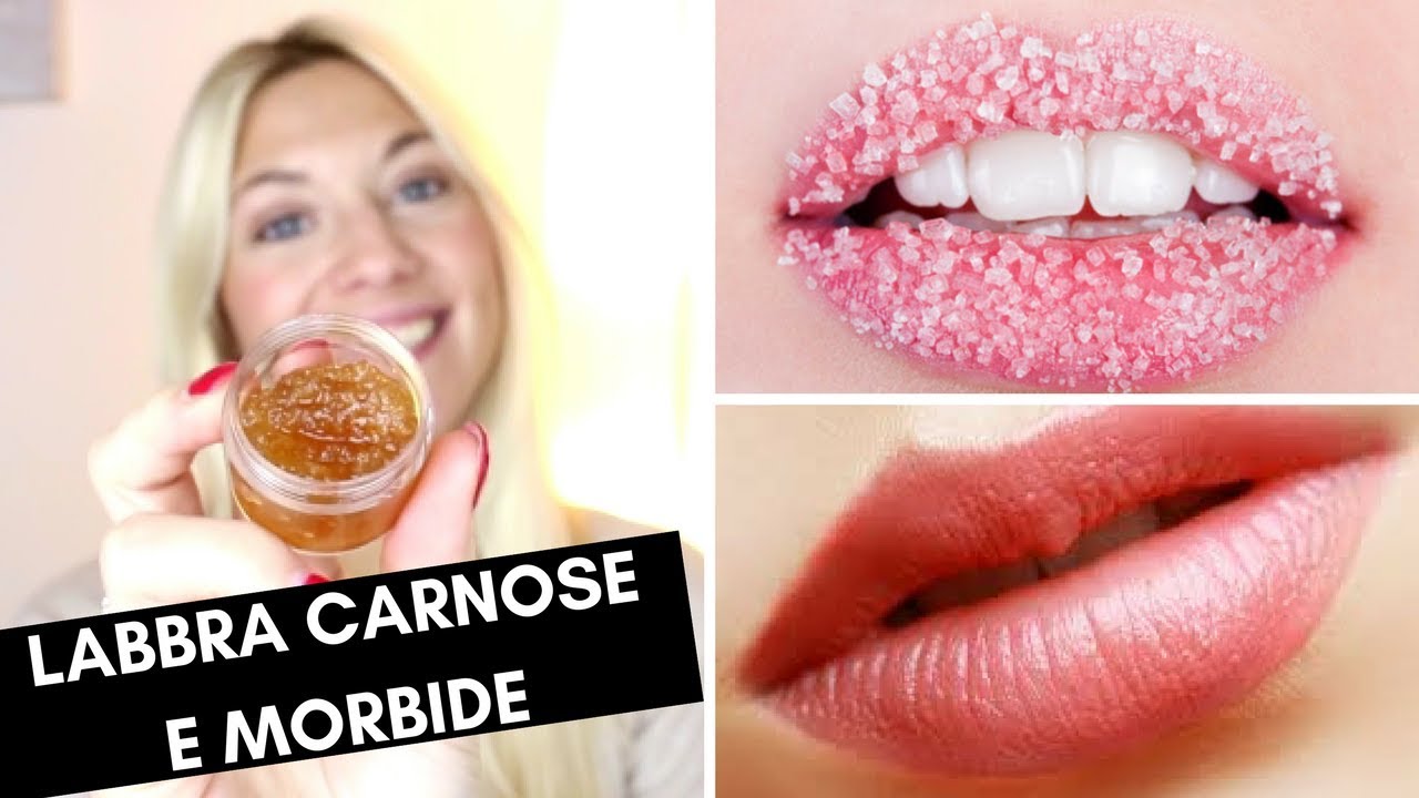 SCRUB LABBRA FAI DA TE per LABBRA CARNOSE e MORBIDISSIME IN POCHI MINUTI😍con ingredienti casalinghi