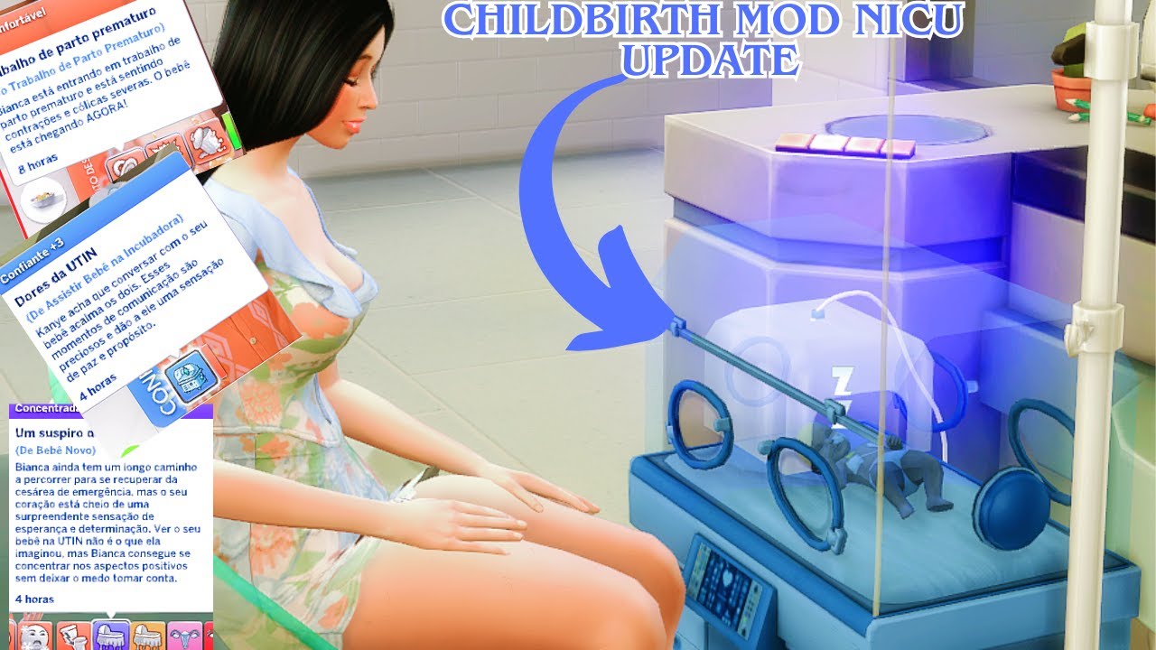 🍼Childbirth Mod NICU Update | PARTO REALISTA | PREMATURO PPROM | DESCOLAMENTO DE PLACENTA😔#thesims4