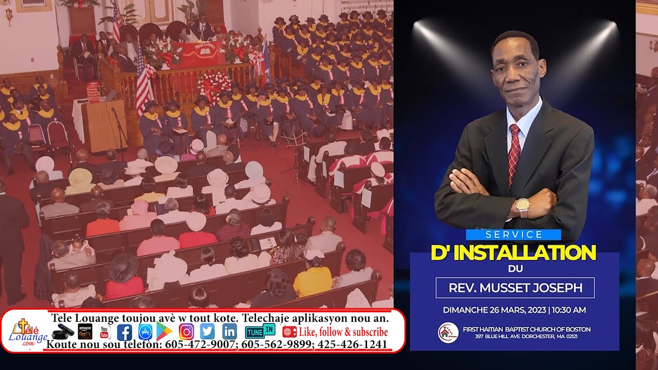 Service d'Installation du Rev. Musset Joseph | FHBC  à Boston | 26 Mars, 2023