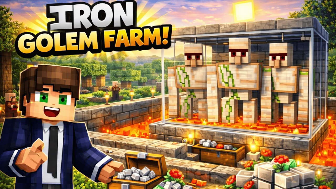Building an Iron Farm in Minecraft Survival | Easy & Efficient Iron Farm Tutorial