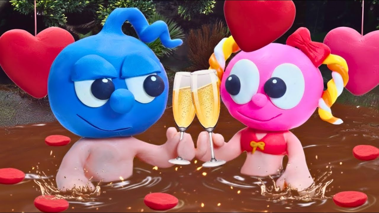 SPA DAY DISASTER! Tiny's MESSY MUD BATH Adventure 🛁💩 | Stop-Motion | Clay Mixer Heroes