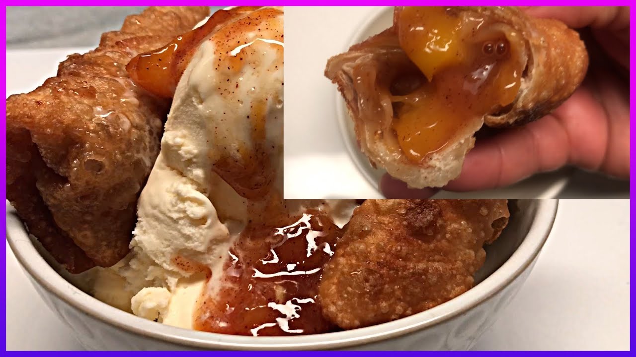 THE BEST PEACH COBBLER EGG ROLLS/beginners friendly