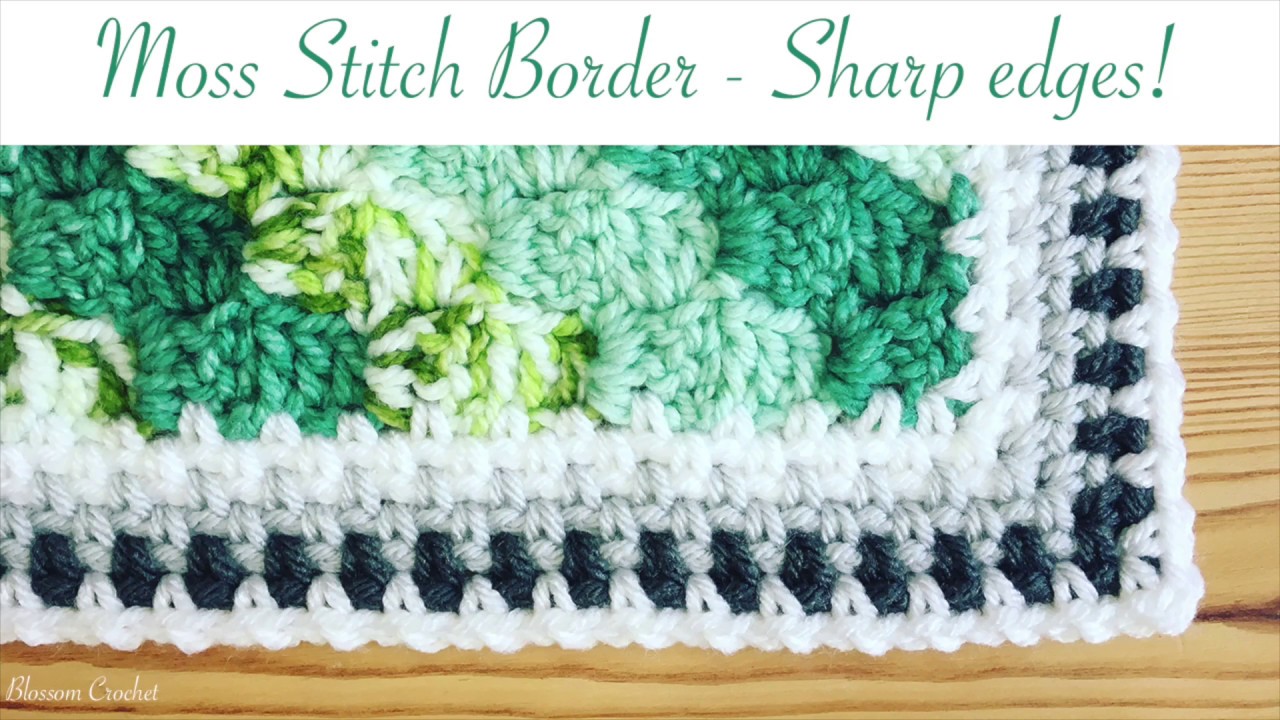Simple and Neat Crochet Moss / Linen Stitch Border (amazingly sharp corners!)