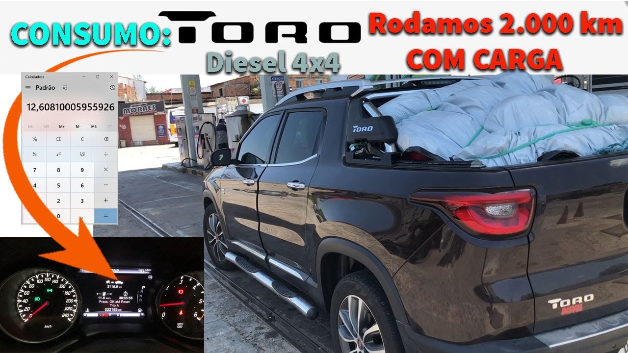 Testamos o consumo da FIAT TORO TURBO DIESEL 4X4 2020 Em 2.000km