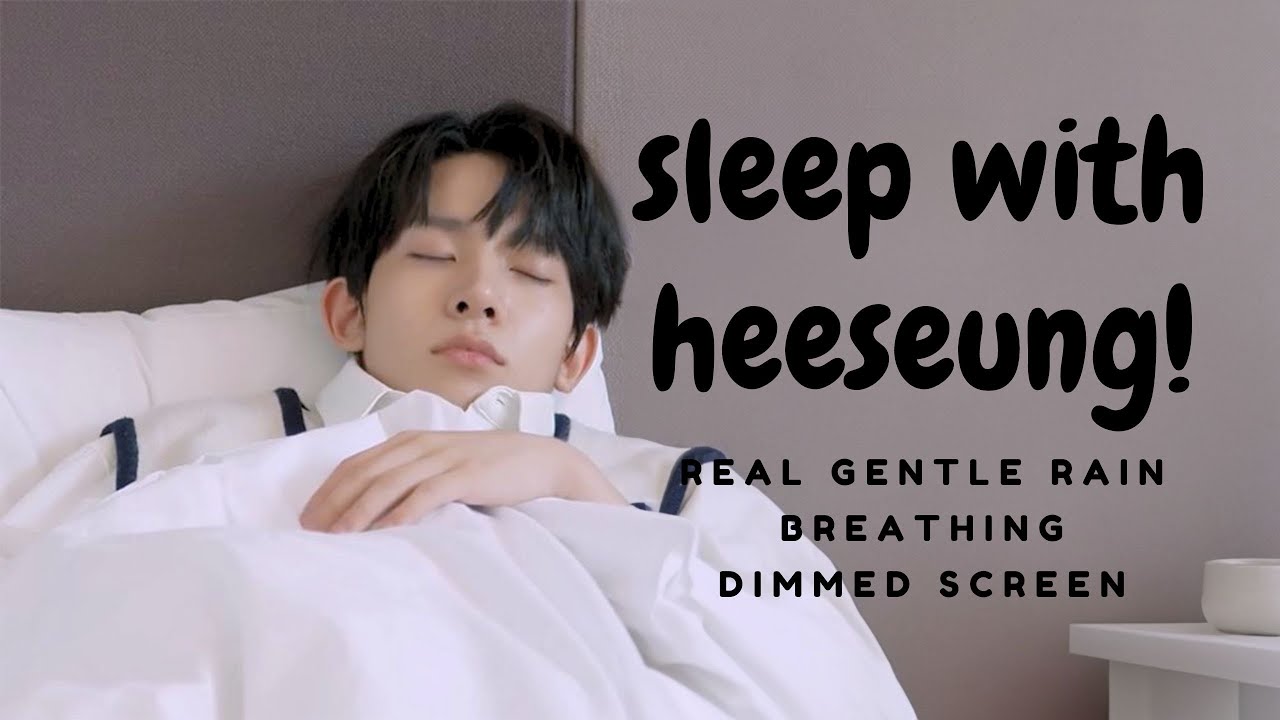 sleep with your boyfriend Heeseung | rain, breathing, dimmed screen asmr