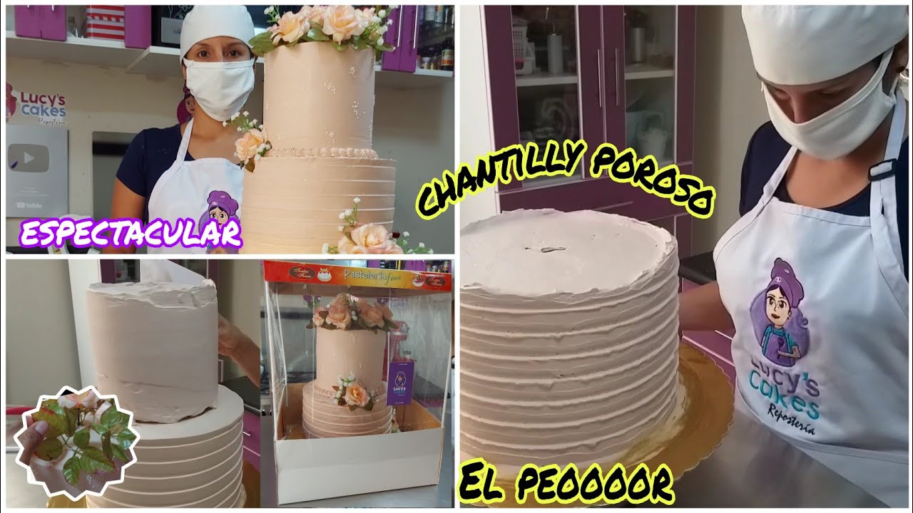 Pastel nude en chantilly | si te frustra el chantilly poroso no veas el video | pastel y cliente