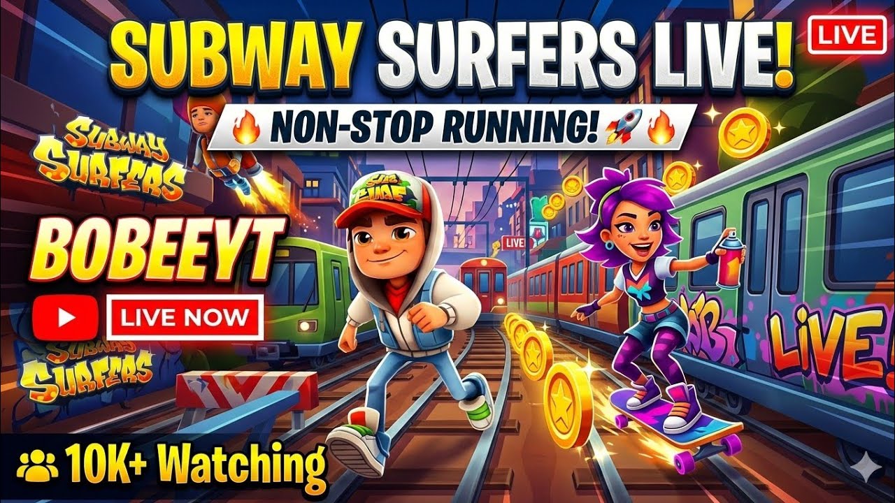 ⚡ Subway Surfers LIVE 🔴 1 Mistake = Stream End Challenge! | Ultimate Clutch Run 🚄🔥 #gaming