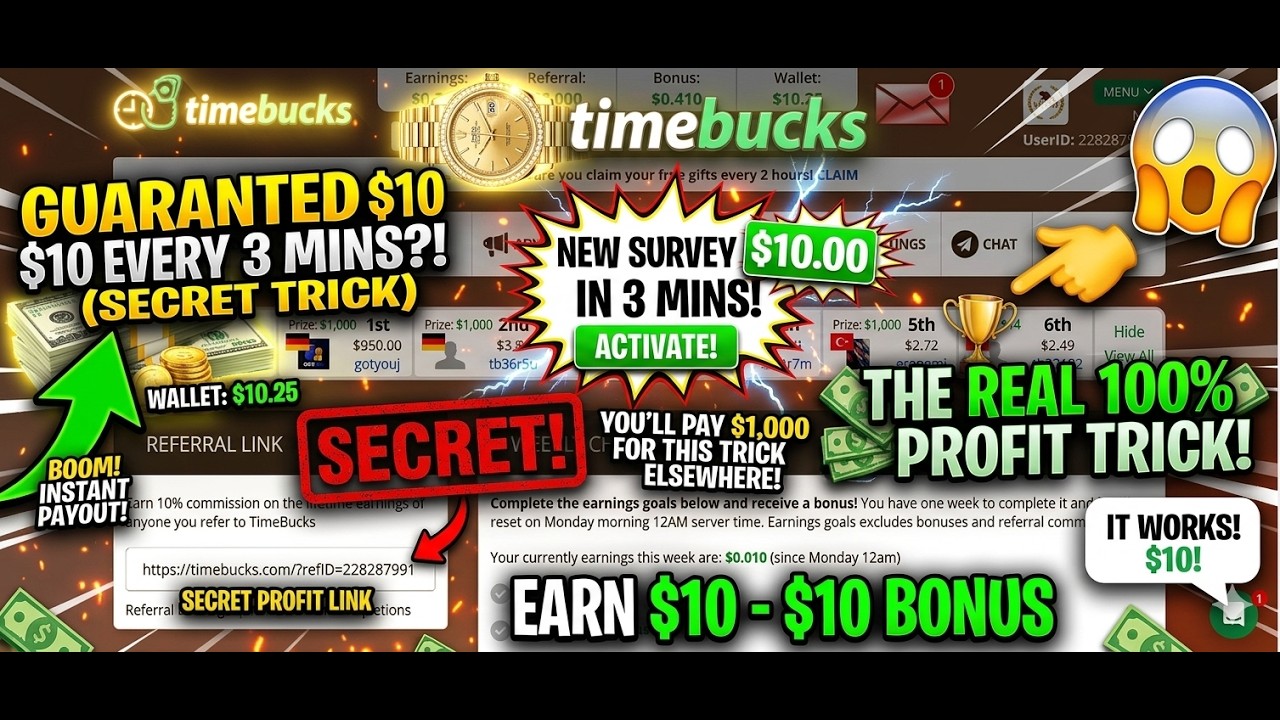 TimeBucks Survey Tricks 2026: How I Earn $10 EVERY DAY (Step-by-Step)