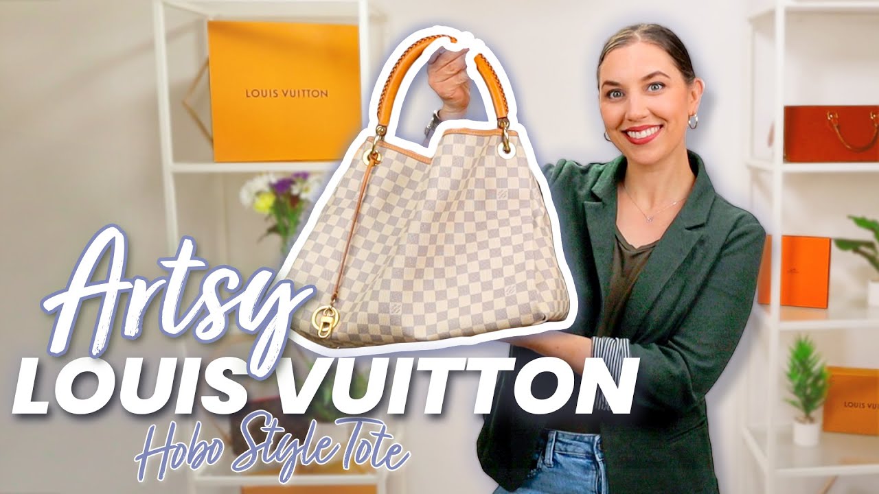 Louis Vuitton Artsy MM Damier Azur | What’s In My Bag | Best Hobo LV Tote? #lv #designerbag