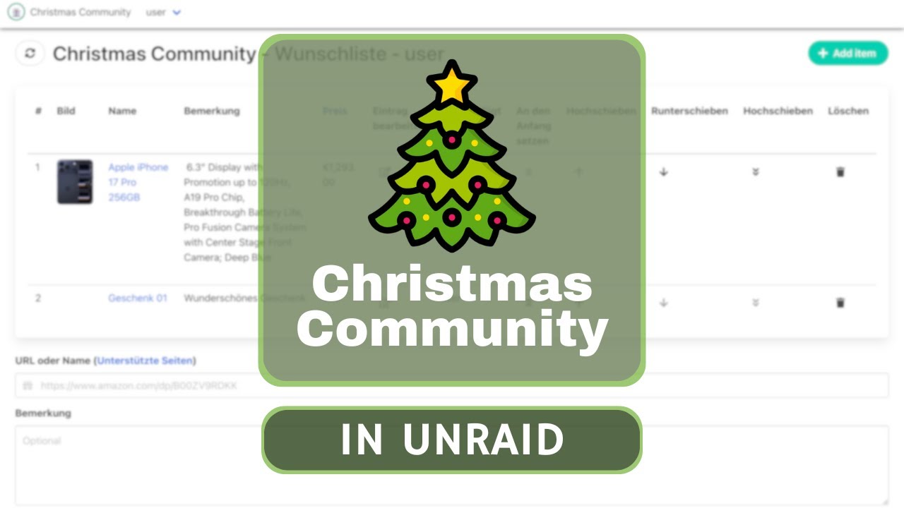 Nie wieder doppelt Geschenke kaufen mit Christmas Community! - Unraid Tutorial | Easy Tec