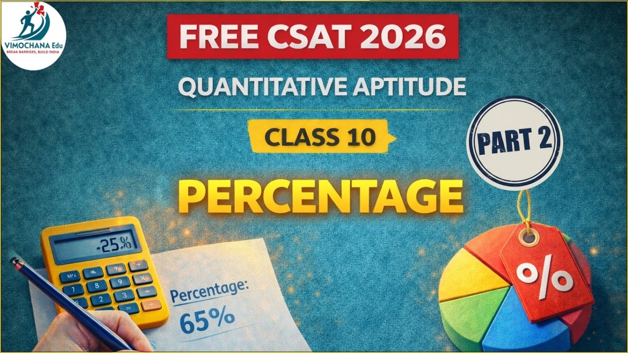 Percentage | Part 2 | Quantitative Aptitude | Class 10 | CSAT 2026 | FREE CSAT Series
