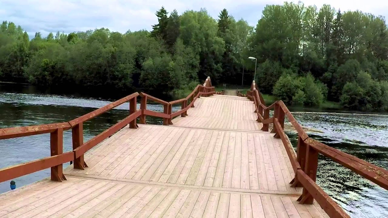 Schwimmende Brücke nahe Gagnef, Schweden