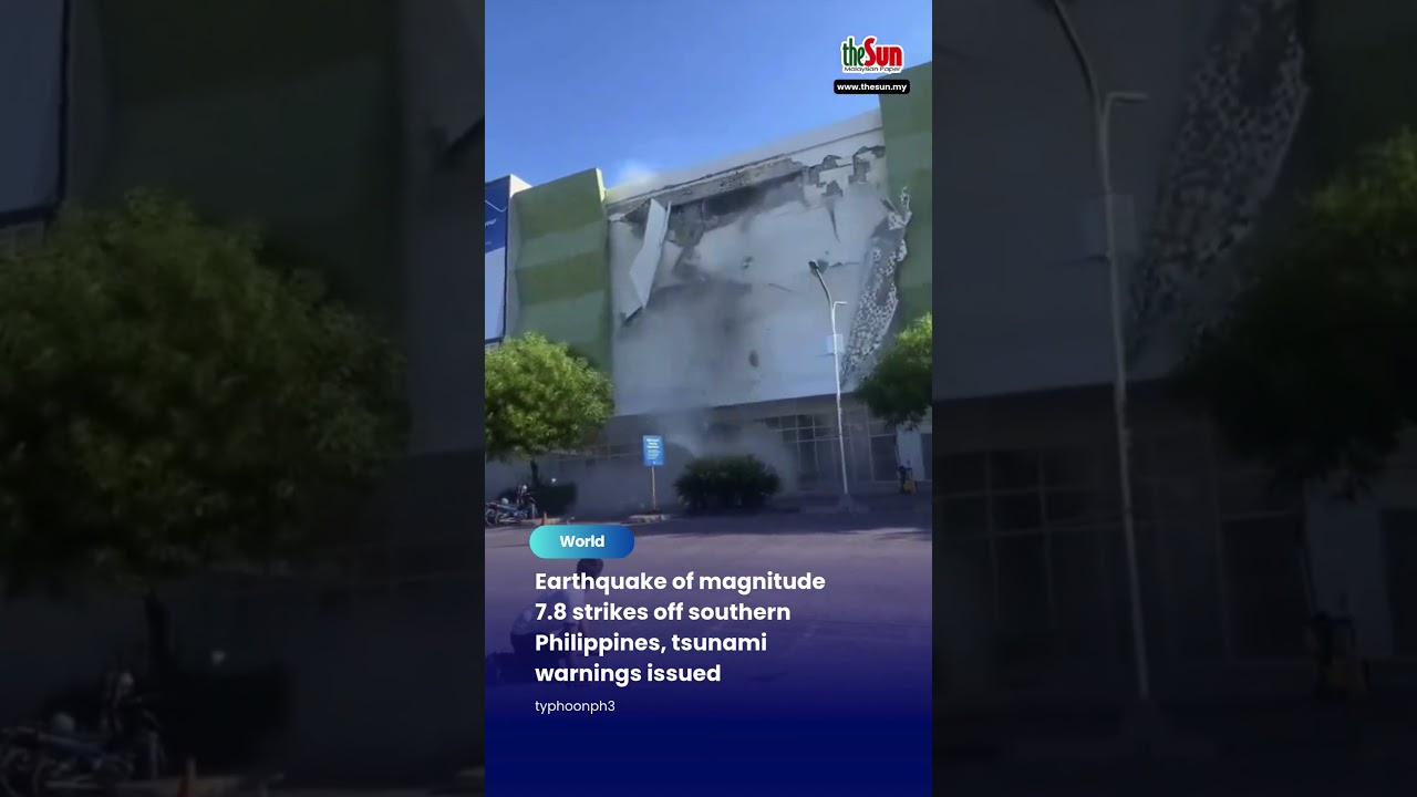 Earthquake of magnitude 7.8 strikes off southern Philippines, tsunami warnings issued
