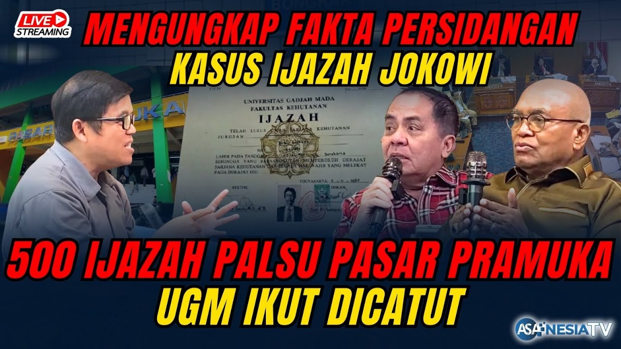 🔴LIVE Ungkap Fakta Persidangan Kasus Ijazah Jokowi. 500 Ijazah Palsu Pasar Pramuka, UGM Ikut Dicatut