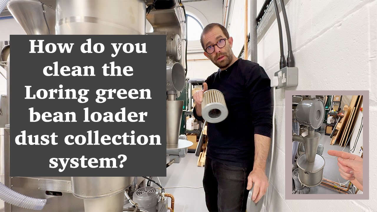 How do you clean the Loring green bean loader dust collection system, I hear you ask?