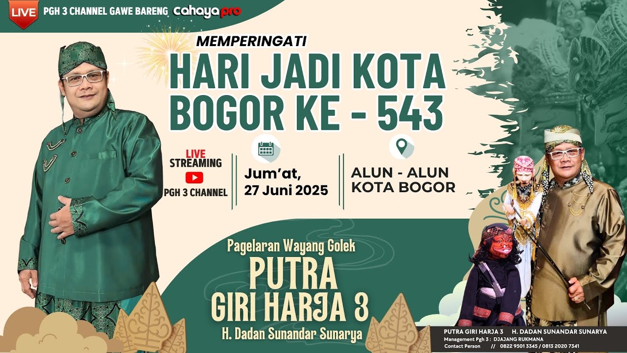 🔴LIVE PAGELARAN WAYANG GOLEK💯PUTRA GIRIHARJA3 [PGH3] H.DADAN SUNANDAR SUNARYA - ALUN ALUN KOTA BOGOR