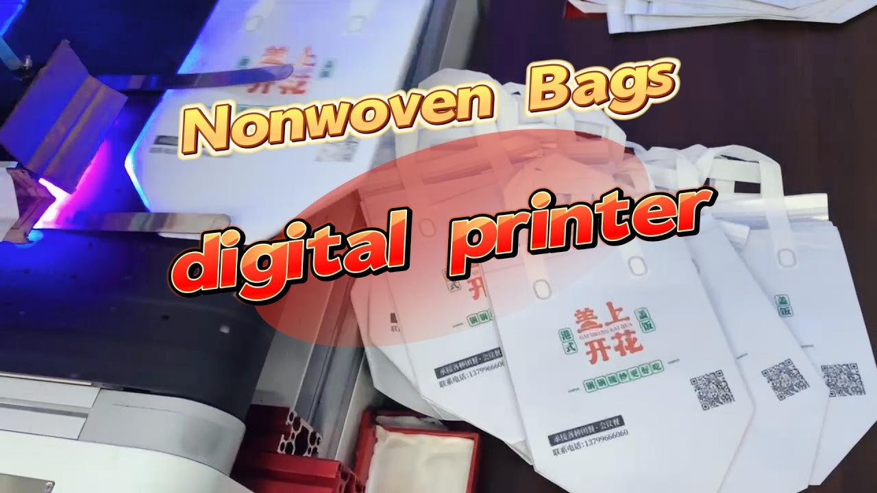Non-woven bags printing machine.Perfect printing effect as you can see. #digitalprintingmachine