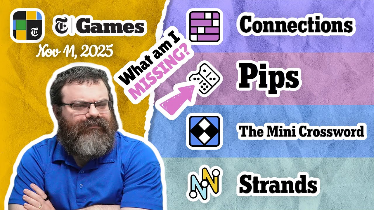 NYT Connections, Pips, Mini Crossword, and Strands | Nov 11, 2025