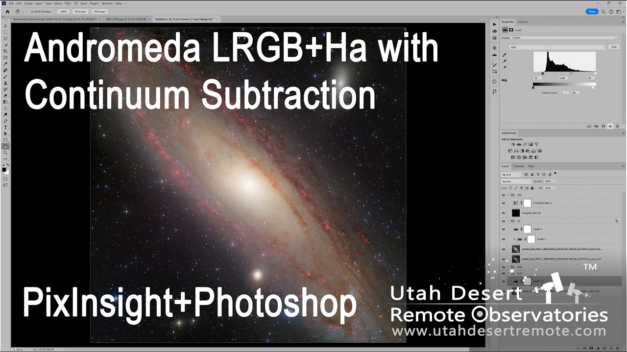 Andromeda LRGB+Ha in PixInsight and Photoshop