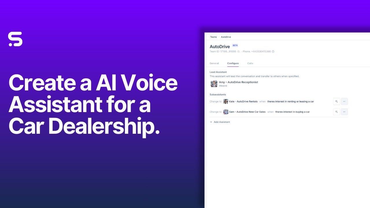 Create an AI Voice Assistant for a Car Dealership | Step-by-Step Tutorial