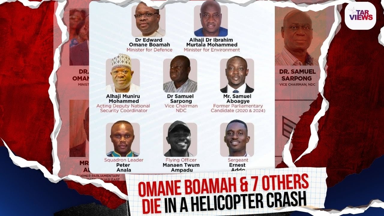 OMANE BOAMAH AND 7  OTHERS DIE IN A HELICOPTER CRASH.