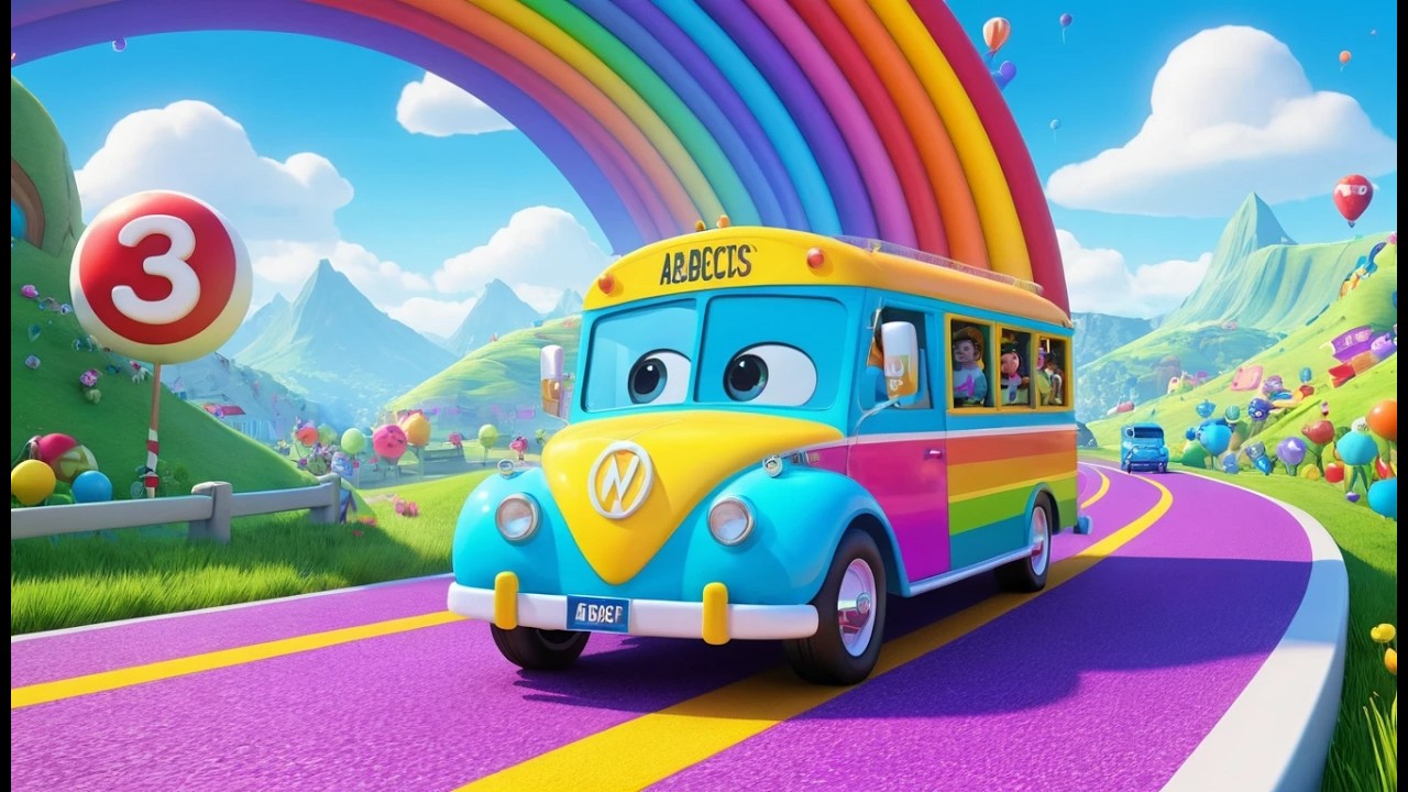 Wheels on the Bus Go Round and Round | Classic Kids Action Song | Fun Nursery Rhyme for Toddlers