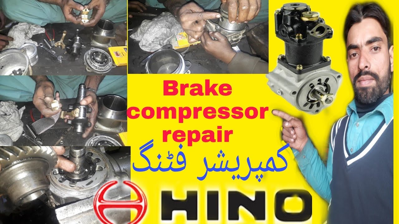 Hino engine air  brake compressor repairing engine HO7C EH700 EM100 hino SG