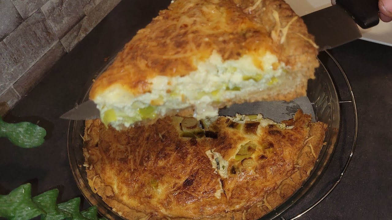 quiche aux poireaux كيش الكراث بدون لحوم بزاف بنين وبطريقة سهلة    وعجينة مقرمشة