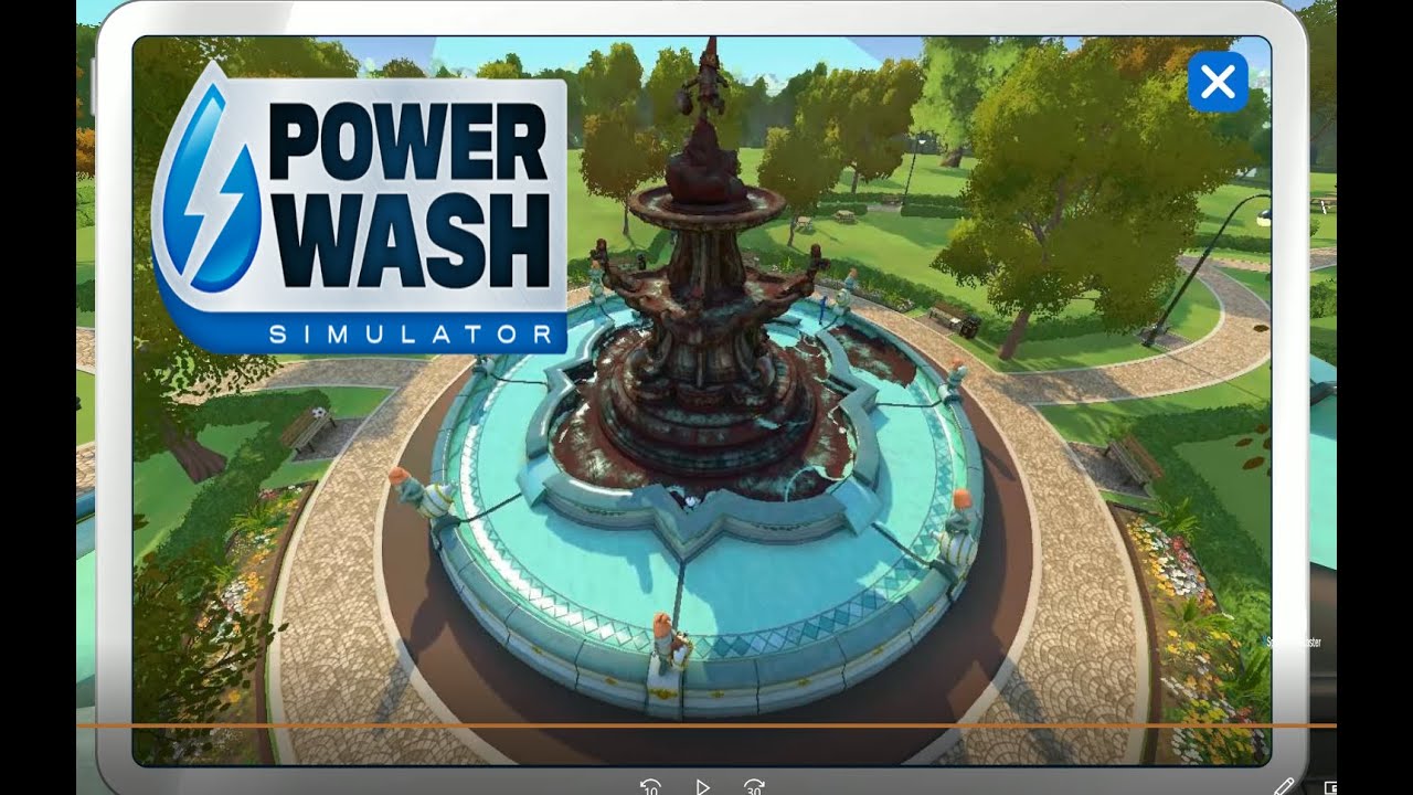 Power Wash Simulator Gameplay | Cleaning the Fountain Contract | Job Simulator Power Washer Business