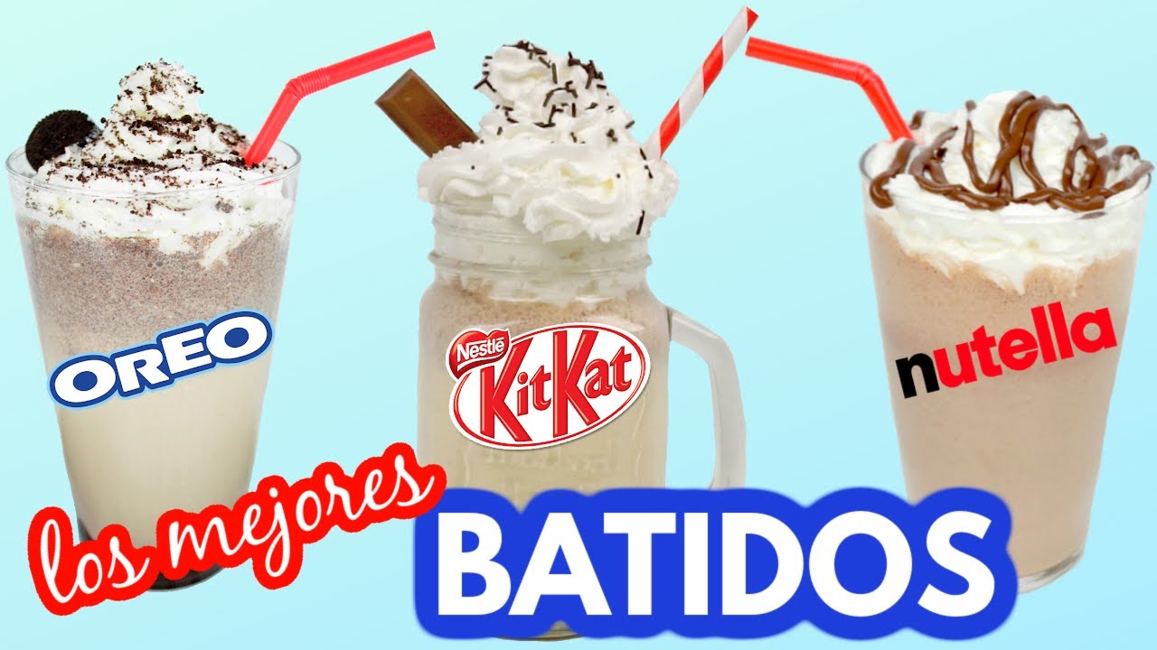 3 BATIDOS de CHOCOLATE FÁCILES y RÁPIDOS!✅ (Oreo, Nutella y Kit-Kat)