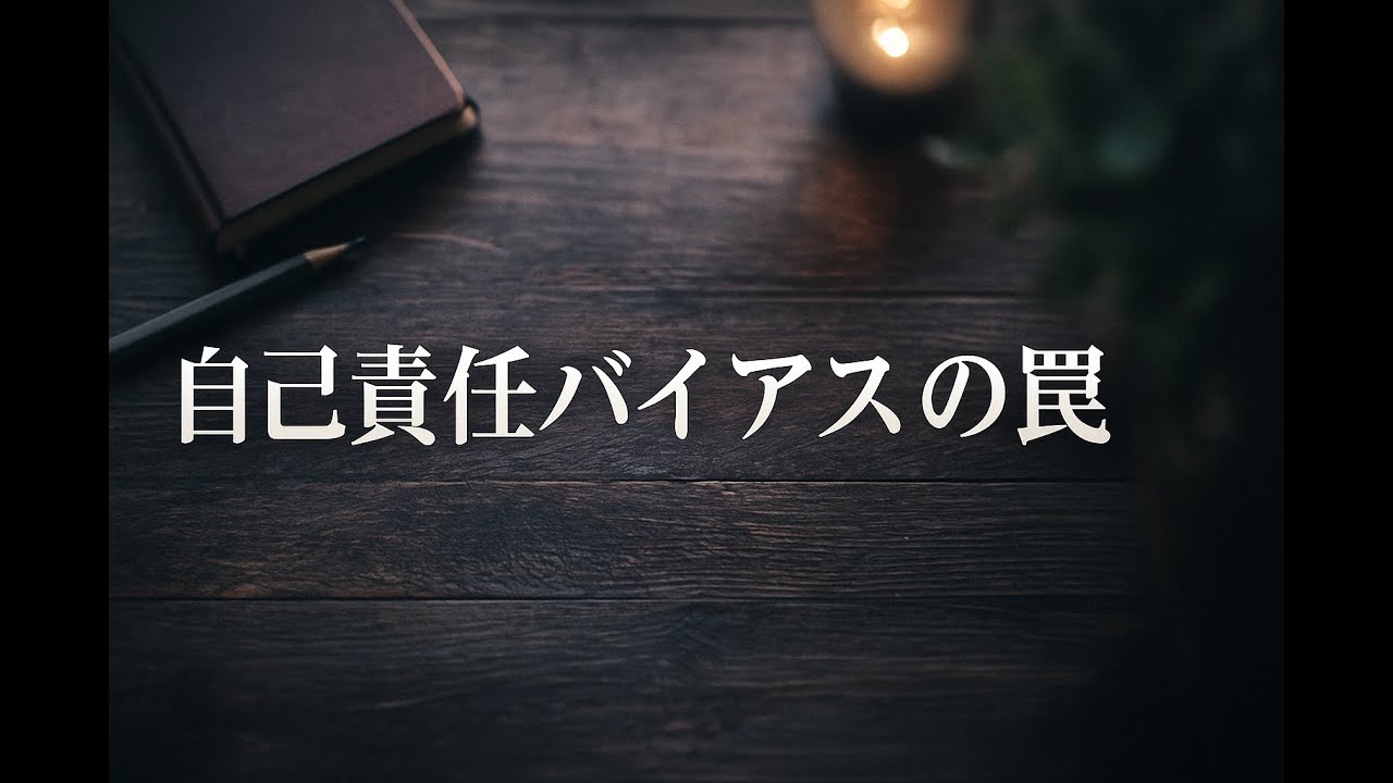 自己責任バイアスの罠 ― 心の土台を揺るがす影響とは