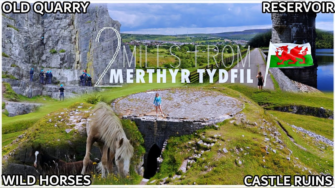 1 Day trip I Wild horses I Pont Pontsarn I Morlais Quarry I Morlais Castle I Llwyn-on Reservoir | UK