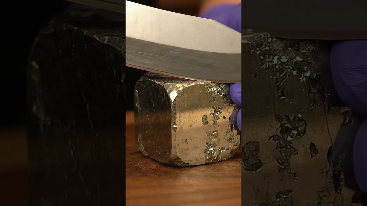 Pyrite Cut | Fool&rsquo;s Gold Crystal ASMR  #Shorts