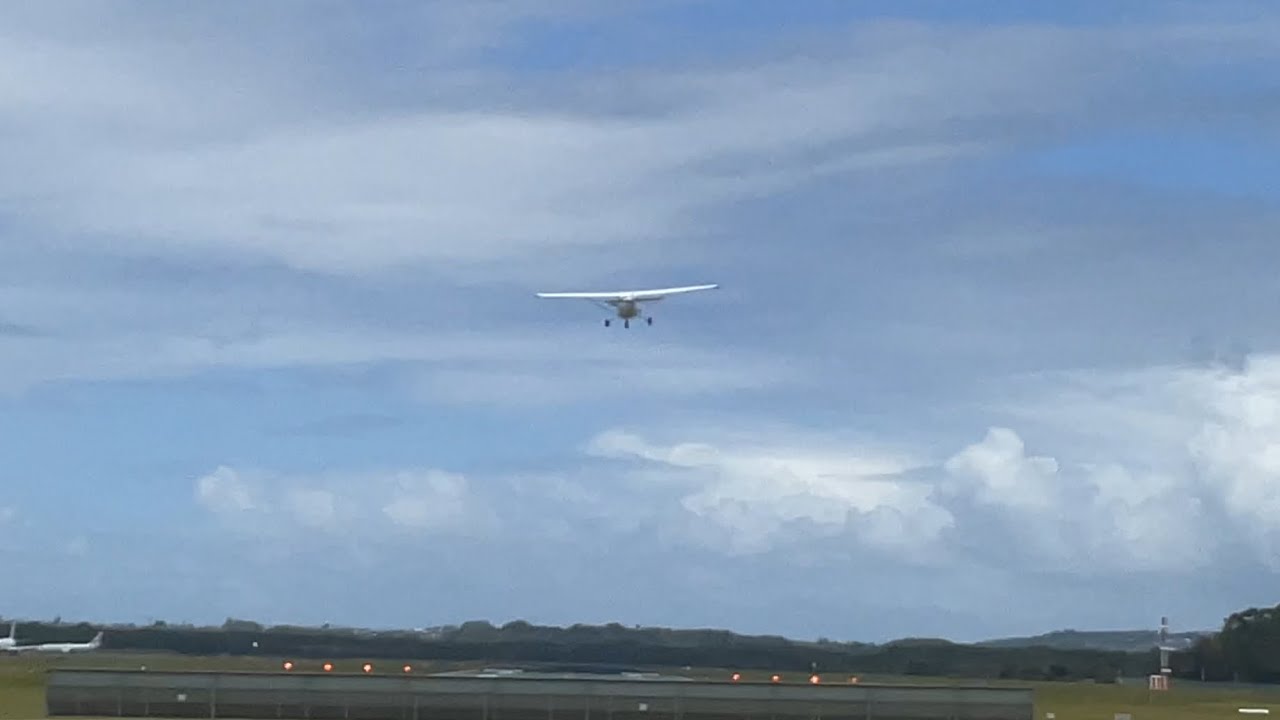 Student pilot perfects windy landing.