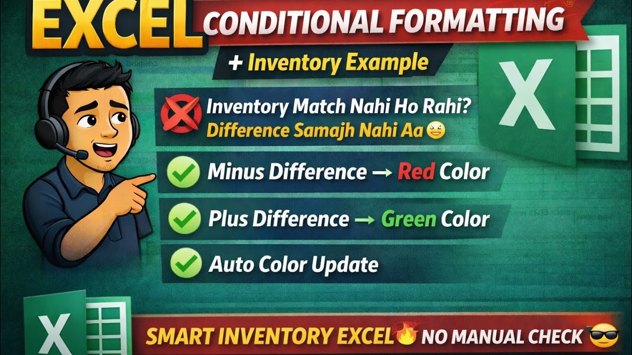 Excel Conditional Formatting | Conditional Formatting Excel | Inventory Excel