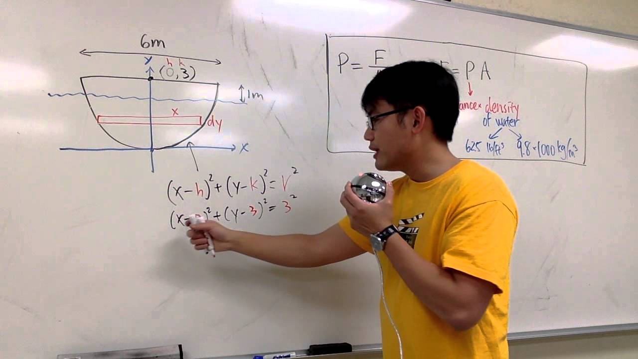 Sect 8 3 #5  Hydrostatic Force, Calculus 2