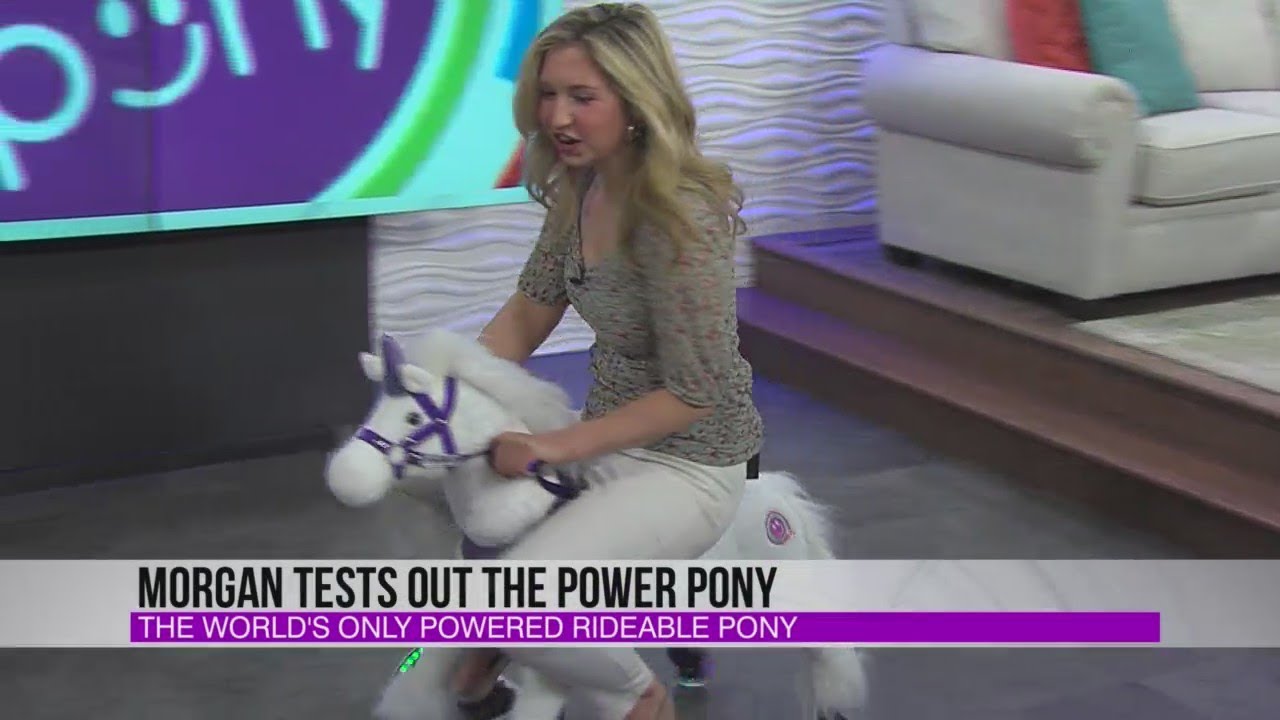 Studio 814's Morgan Koziar tests out the Power Pony