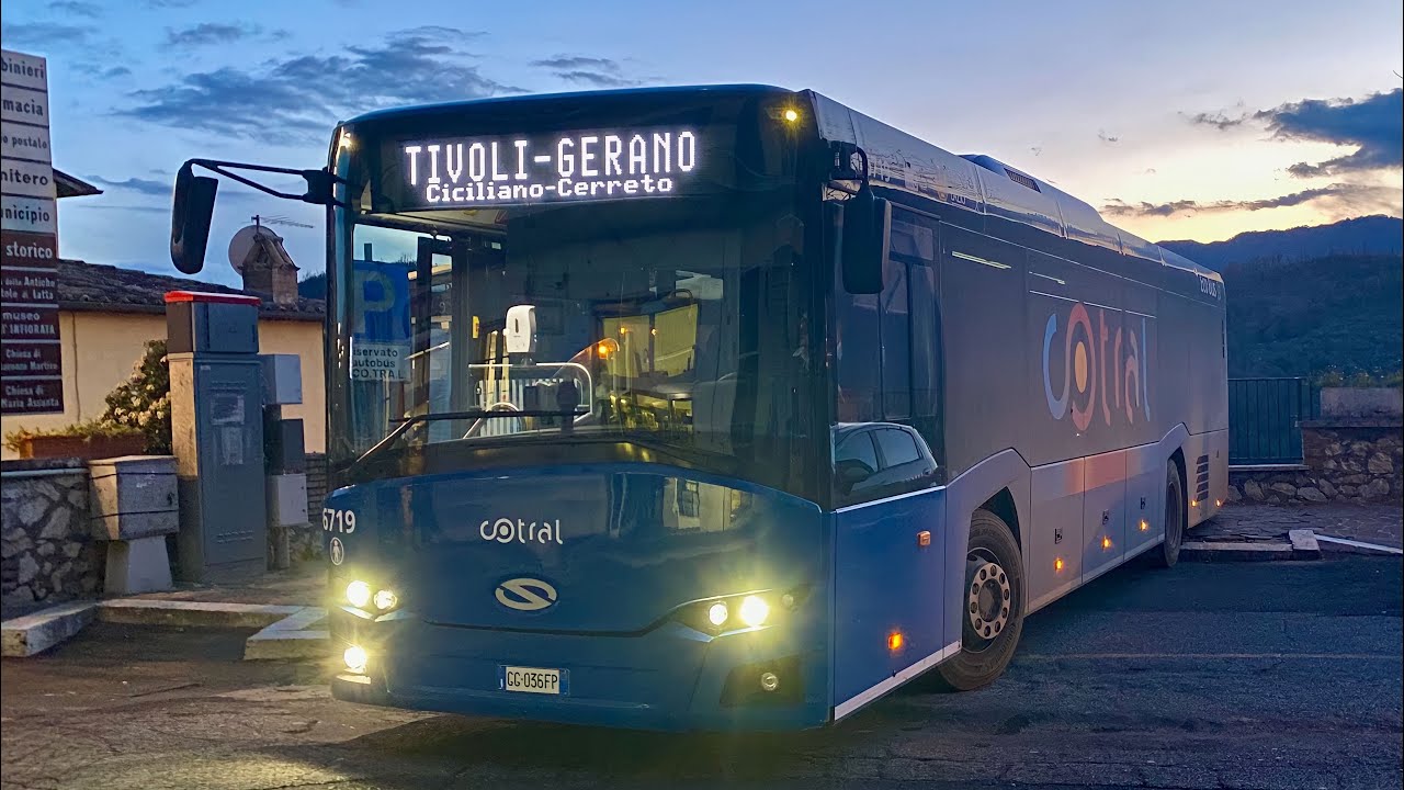 In salita tra Cerreto e Gerano con Solaris InterUrbino - COTRAL 6719