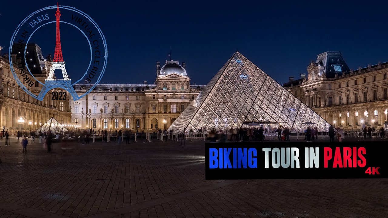 BIKING TOUR IN PARIS 4K - VIRTUAL CYCLE RIDE IN PARIS Real Sound of City - 1-2-3e Arrondissement