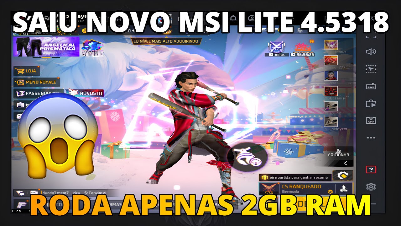 MELHOR EMULADOR PARA PC FRACO 2GB RAM NOVO MSI LITE 4.5318 😱 DICAS + CONFIGURAÇÕES FREEFIRE 🚀