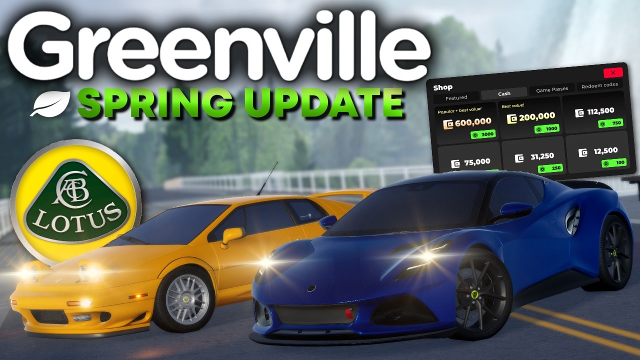 Licensed LOTUS Cars UPDATE (PAGANIS, Spring, New HOUSES/Building, Shop Overhaul) Roblox Greenville