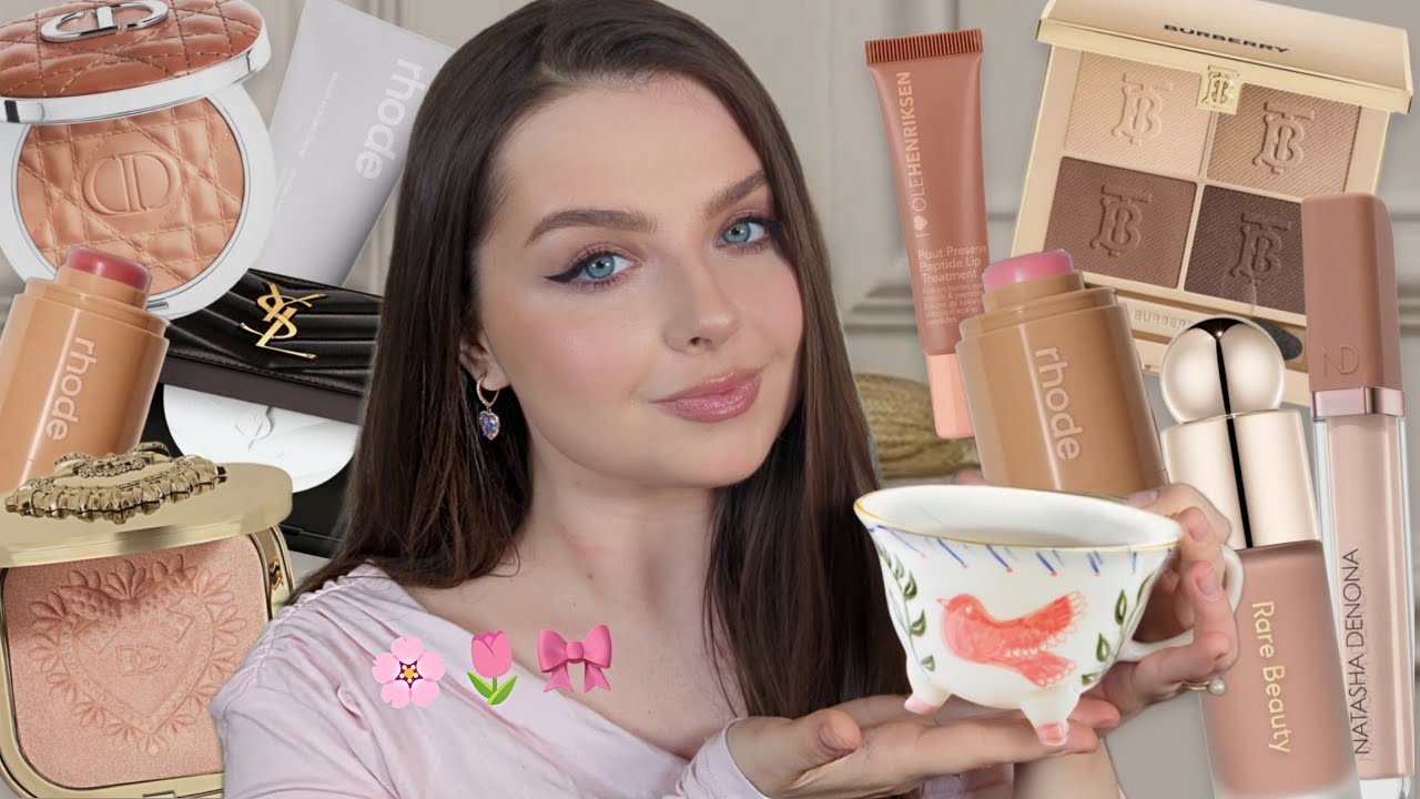 ВЕСНЯНА РОЗПАКОВКА ЛЮКСОВОЇ КОСМЕТИКИ 🌸 зі свотчами Dior, YSL, Rare Beauty, Rhode, Natasha Denona