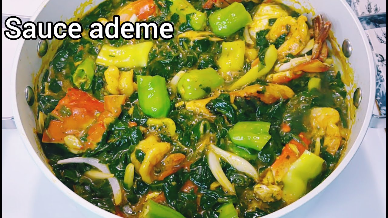 Sauce Ademe aux Crabes Crevettes & Poisson fumé || Kplala || Ninnouwi || Jute leaves