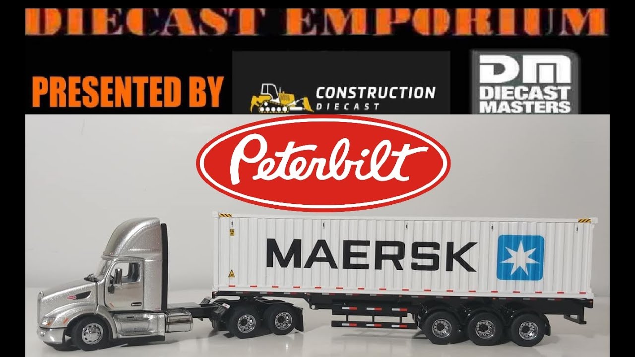 Diecast Masters Peterbilt Model 579 Day Cab Tractor w/40' Refrigerated Sea Container