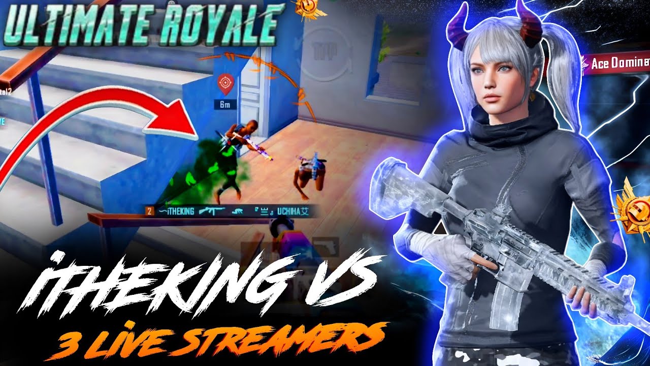 3live streamers got shocked 😳 😳 by my skills | ultimate royale 1v4 clutc🔥🔥 in intense lobby🥵🥵 | 