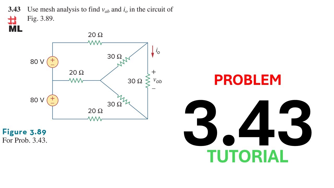 Problem 3.43 - Use mesh analysis to find and in the circuit of Fig. 3.89 - Fundamental of [Sadiku]