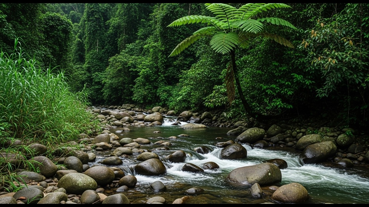 🏞️ Waterfall Sounds for Sleeping, Healing River Sounds for Relaxation & Stress Relief